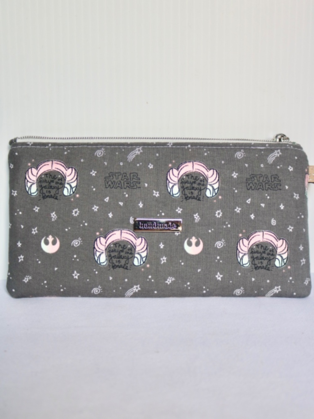 NEW Handmade Cotton Start Wars Wallet Wristlet Princess Leia Pencil Case Galaxy